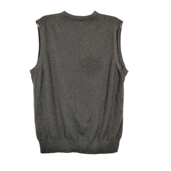 Lands’ End Sweater Vest Mens Gray Supima Cotton Knit V Neck Pullover Preppy - Picture 3 of 5
